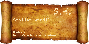 Stoller Arnó névjegykártya